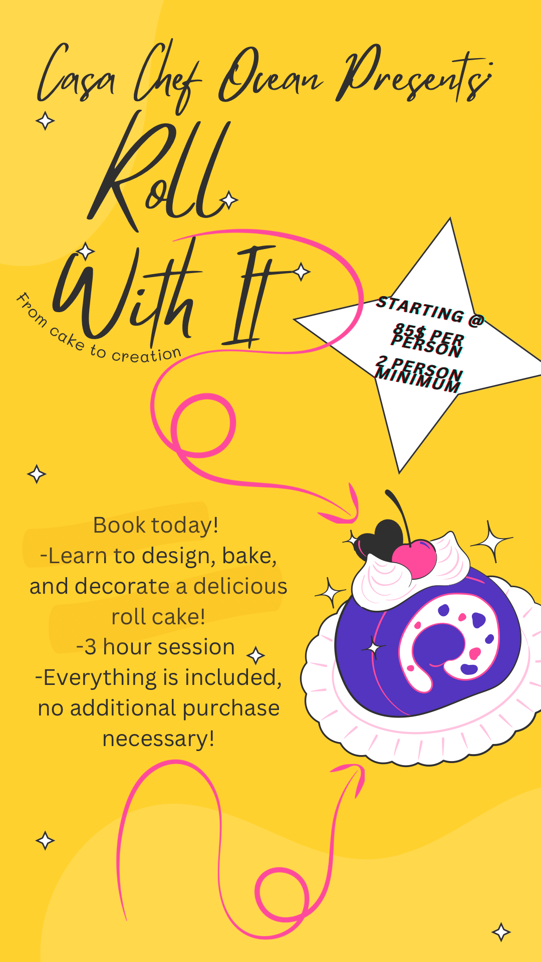 Yellow Creative Pop Art Roll Cake Sticker - 1